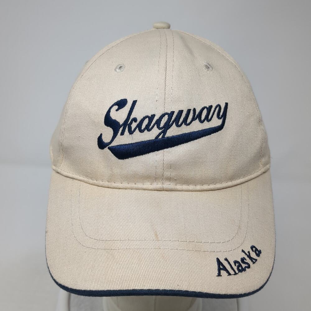 Skagway Alaska Strapback Hat Beige One Size Adjustable Embroidered - Picture 2 of 9